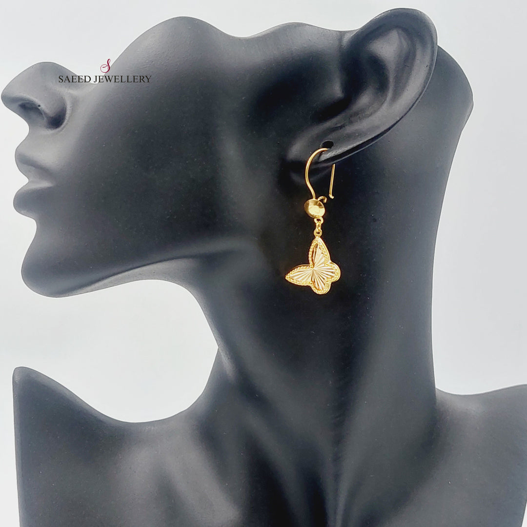 Butterfly Earrings  Made Of 21K Yellow Gold by Saeed Jewelry-30346