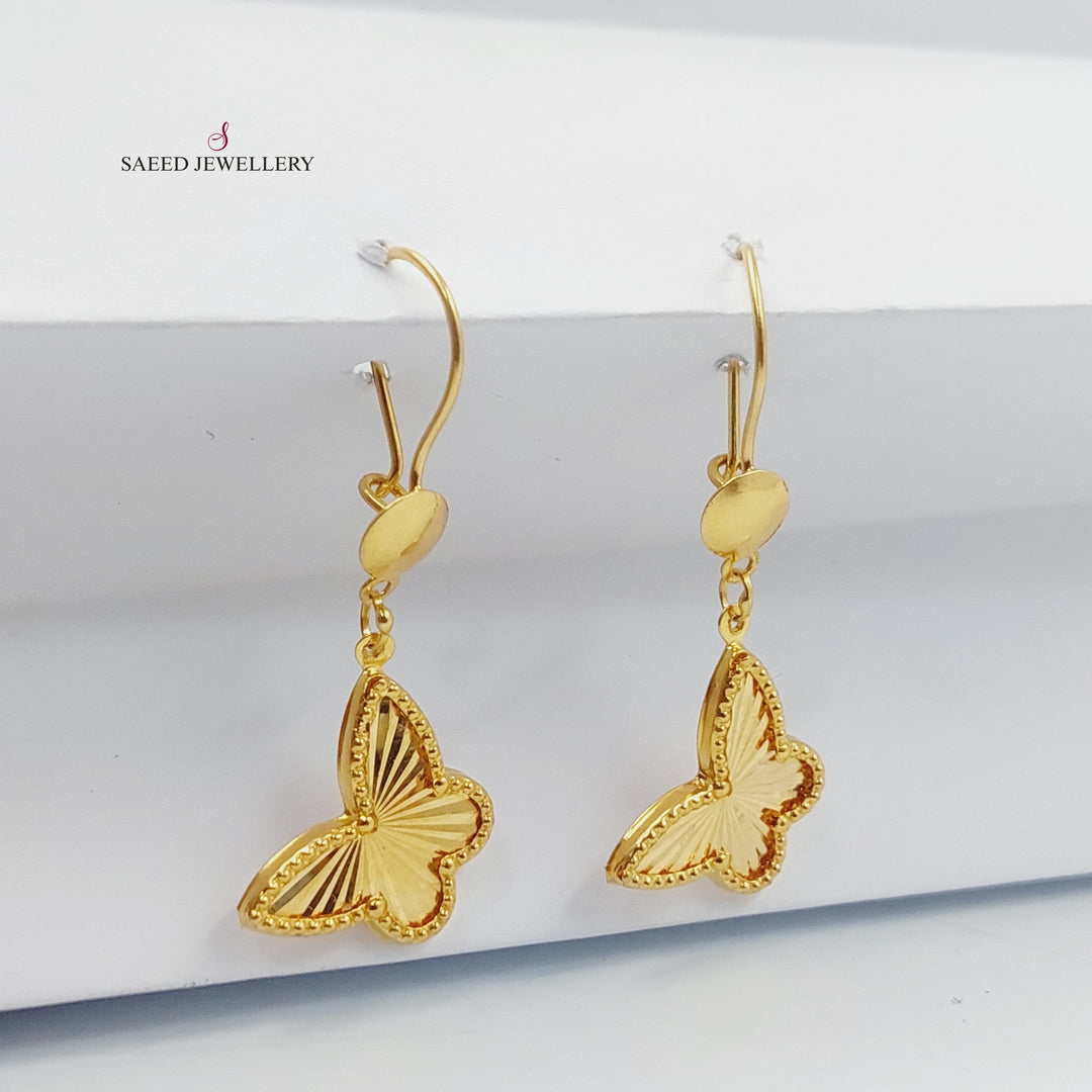 Butterfly Earrings  Made Of 21K Yellow Gold by Saeed Jewelry-30346