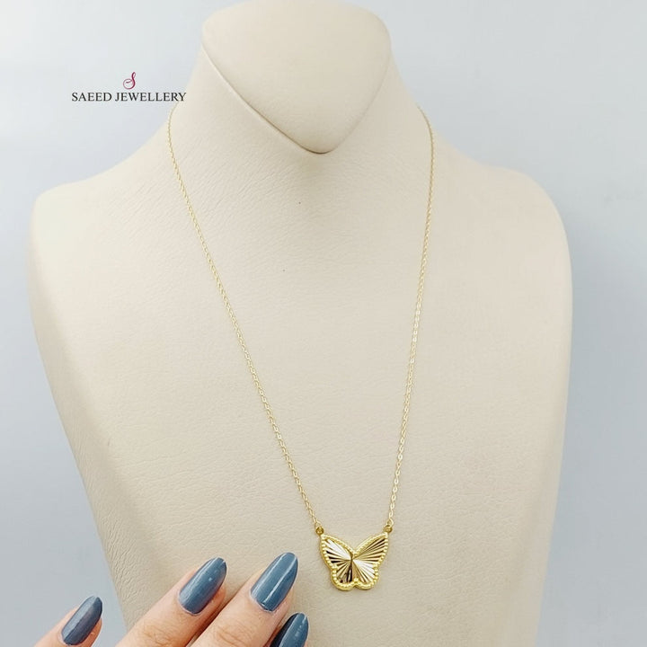 Butterfly Necklace  Made Of 18K Yellow Gold by Saeed Jewelry-29629