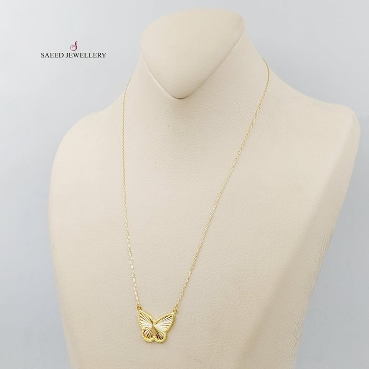 Butterfly Necklace  Made Of 18K Yellow Gold by Saeed Jewelry-29629