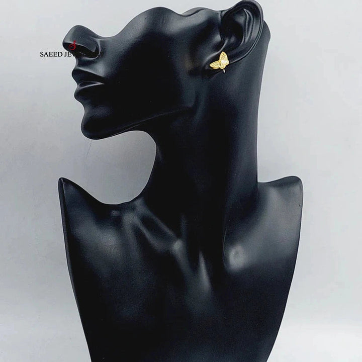 Butterfly Screw Earrings  Made Of 18K Yellow Gold by Saeed Jewelry-28841
