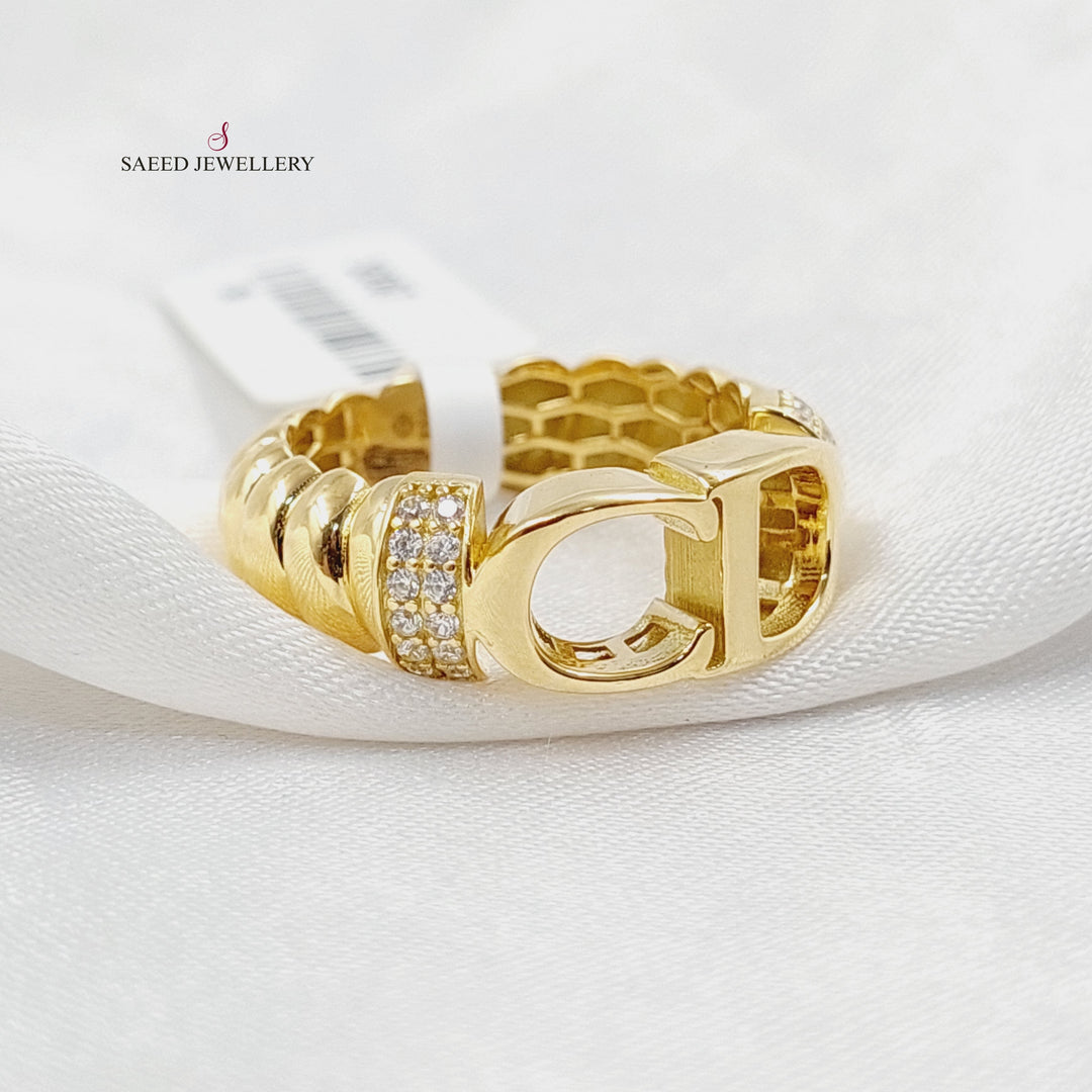 C Letter Ring  Made Of 18K Yellow Gold by Saeed Jewelry-30097