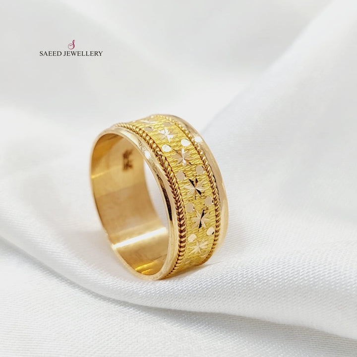 CNC Engraved Wedding Ring  Made Of 21K Yellow Gold by Saeed Jewelry-29573