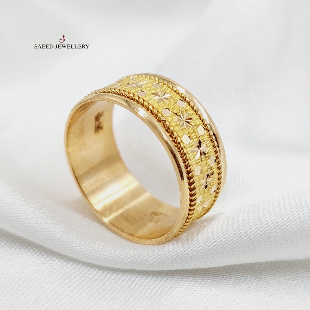 CNC Engraved Wedding Ring  Made Of 21K Yellow Gold by Saeed Jewelry-29573