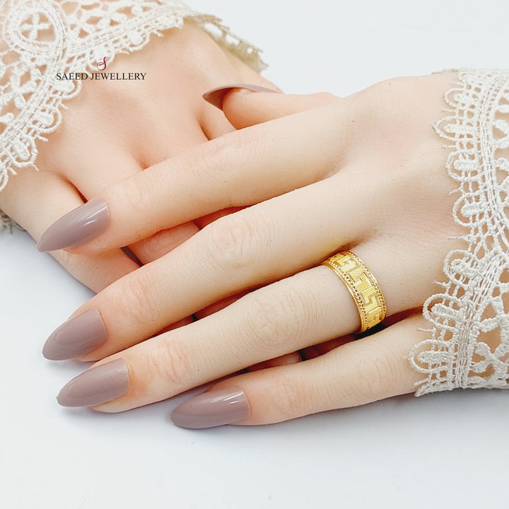 CNC Virna Wedding Ring  Made Of 21K Yellow Gold by Saeed Jewelry-30592