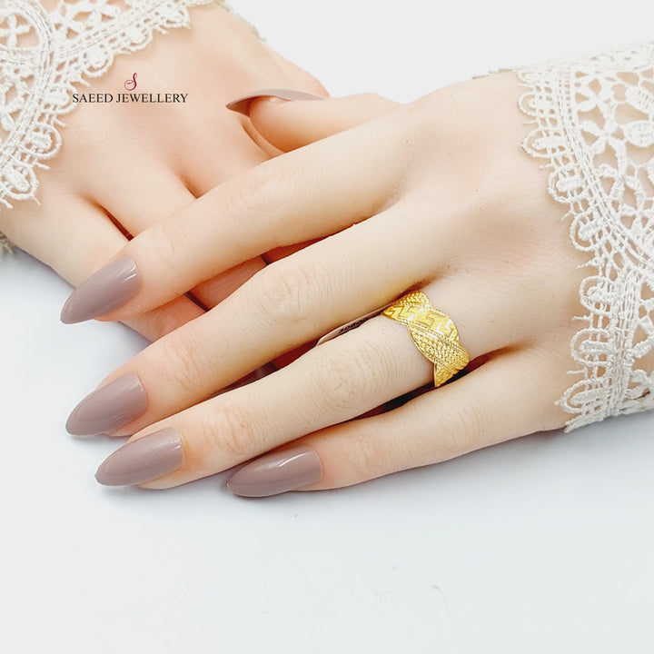 CNC Virna Wedding Ring  Made Of 21K Yellow Gold by Saeed Jewelry-30600