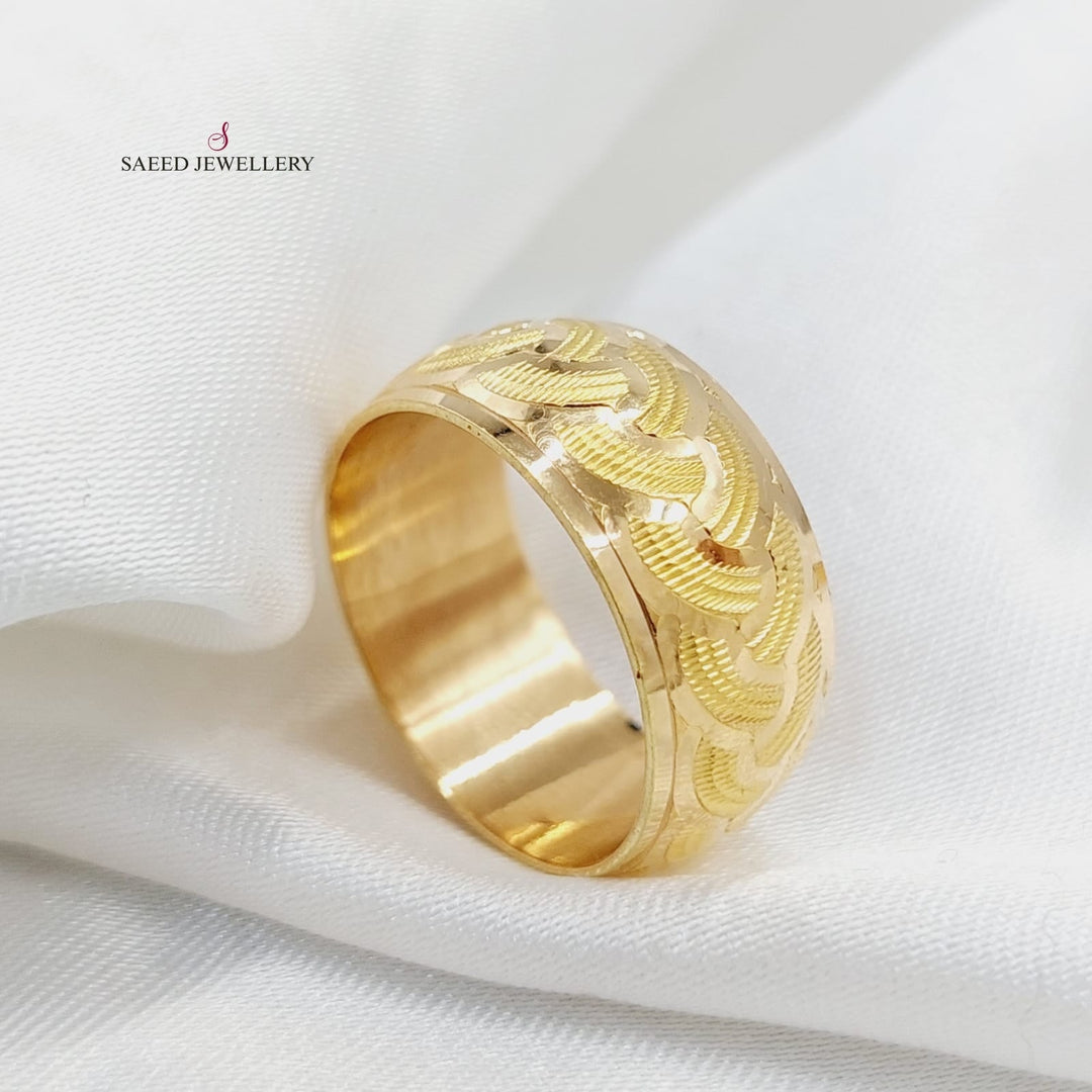 CNC Wedding Ring  Made Of 21K Yellow Gold by Saeed Jewelry-29589