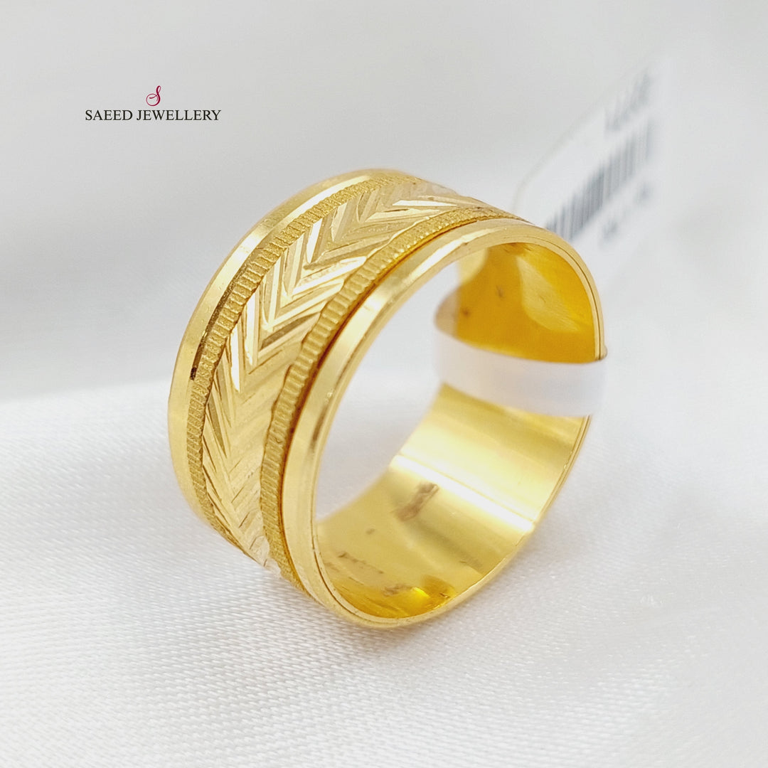 CNC Wedding Ring <span style="font-size: 0.875rem;">Made of 21K Yellow Gold</span> by Saeed Jewelry-22774