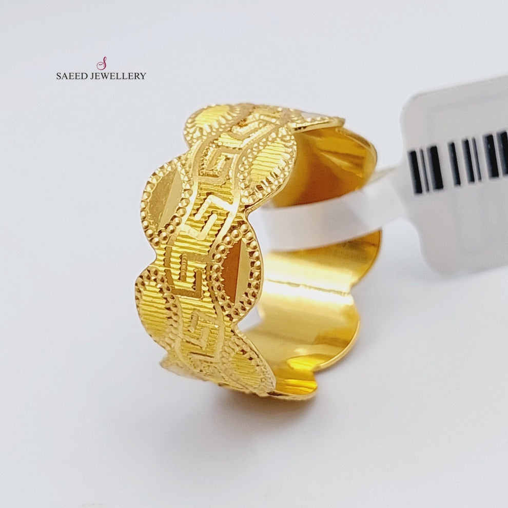 CNC Wedding Ring <span style="font-size: 0.875rem;">Made of 21K Yellow Gold</span> by Saeed Jewelry-24970