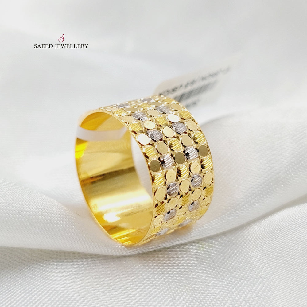 CNC Wide Wedding Ring  Made Of 21K by Saeed Jewelry-30616