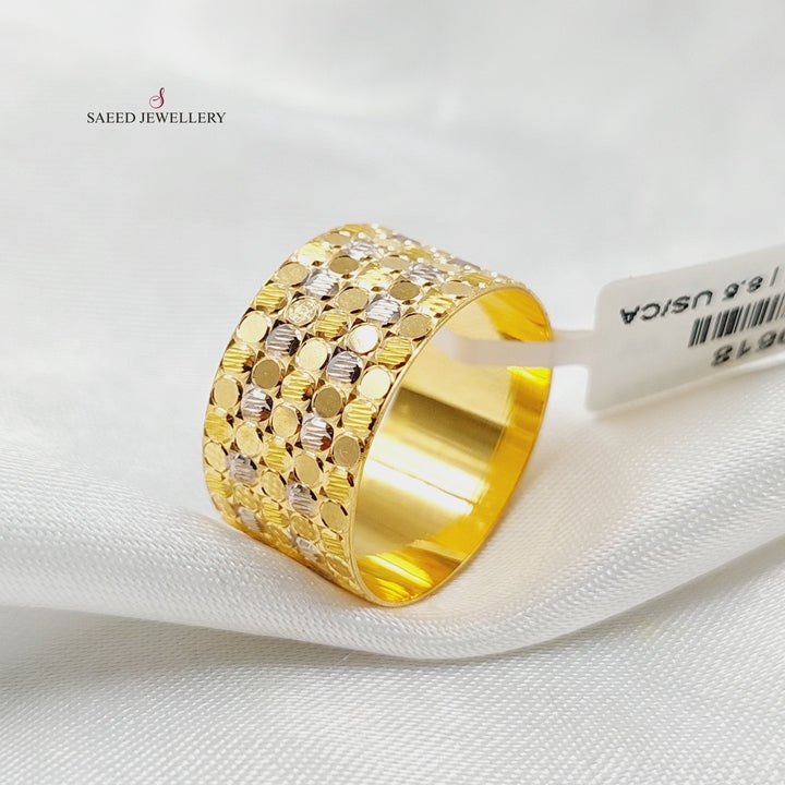 CNC Wide Wedding Ring  Made Of 21K by Saeed Jewelry-30616