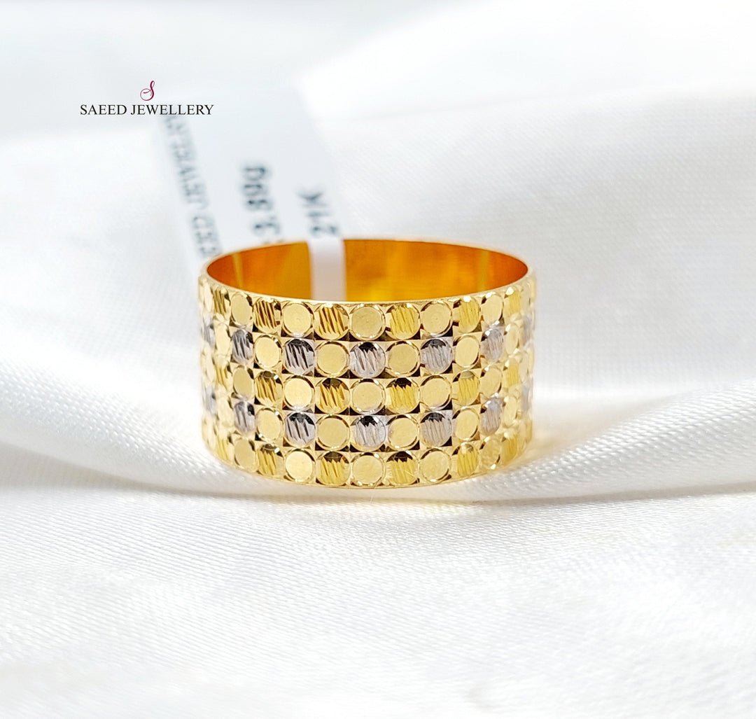 CNC Wide Wedding Ring  Made Of 21K by Saeed Jewelry-30616