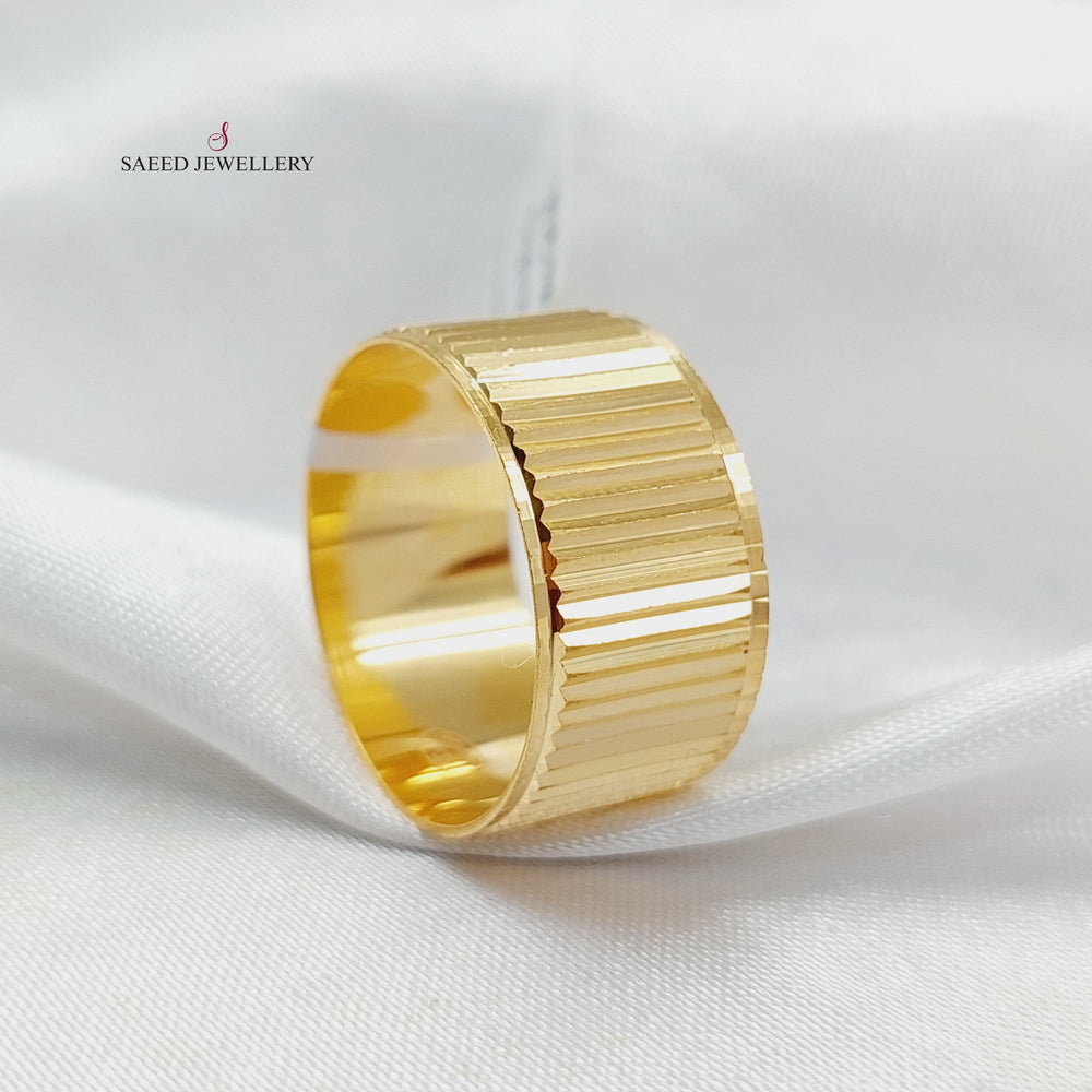 CNC Wide Wedding Ring  Made Of 21K by Saeed Jewelry-30624