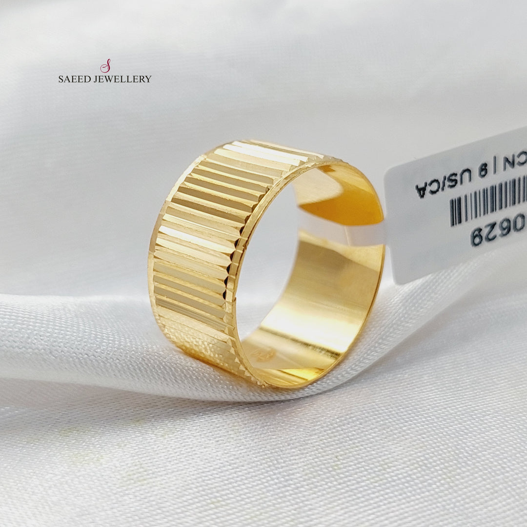 CNC Wide Wedding Ring  Made Of 21K by Saeed Jewelry-30624