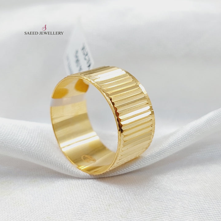 CNC Wide Wedding Ring  Made Of 21K by Saeed Jewelry-30624