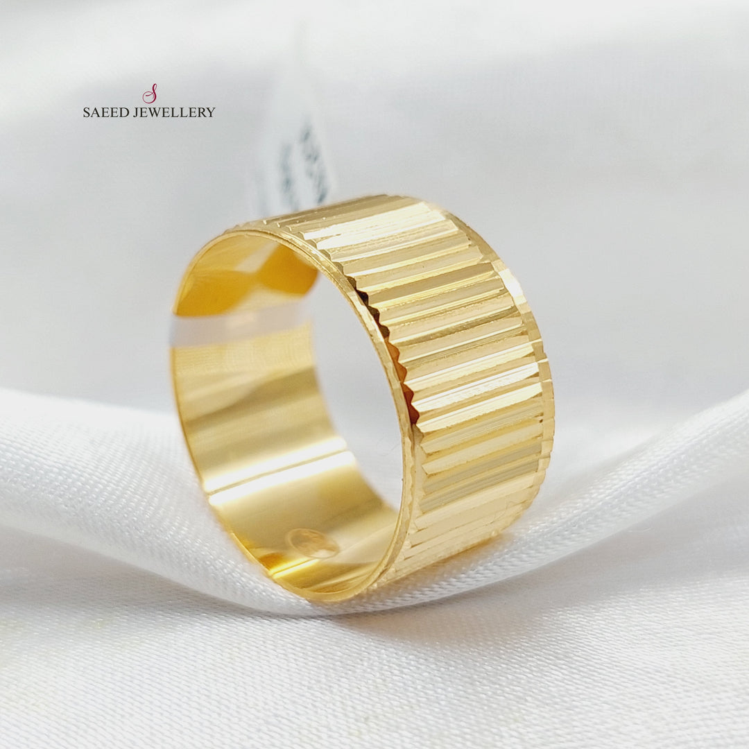 CNC Wide Wedding Ring  Made Of 21K by Saeed Jewelry-30624