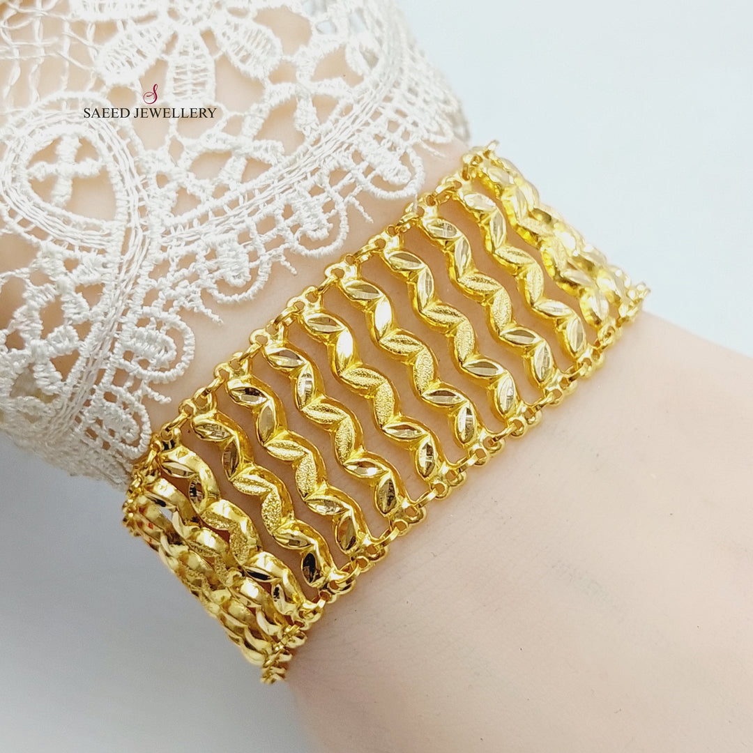 Carpet Bracelet  Made Of 21K Yellow Gold by Saeed Jewelry-29600