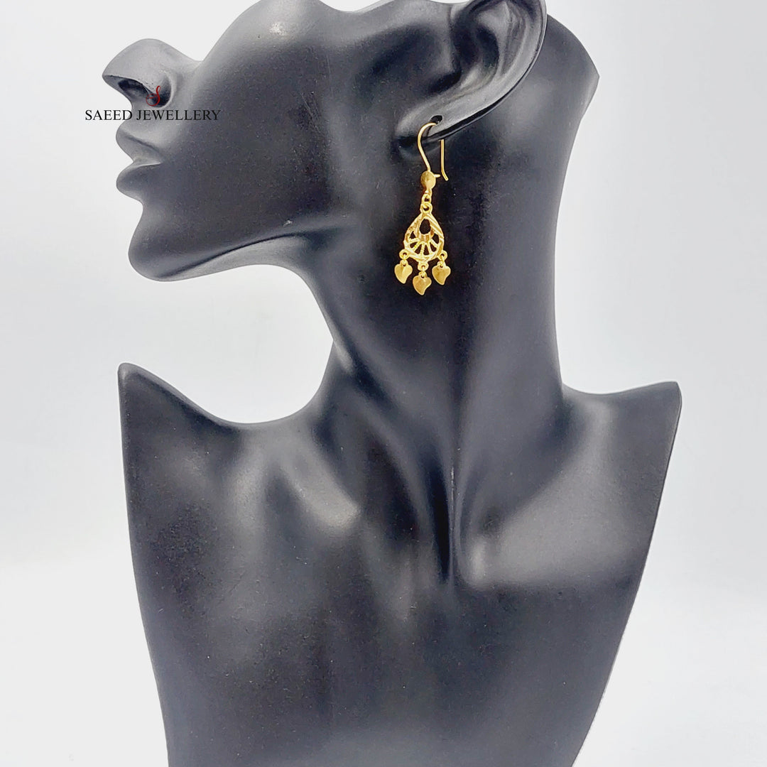 Classic Earrings Made Of 21K Yellow Gold by Saeed Jewelry-28299
