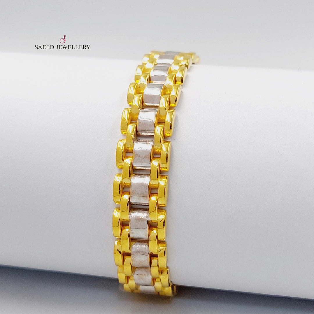 Crown Bracelet  Made Of 21K Colored Gold by Saeed Jewelry-29865