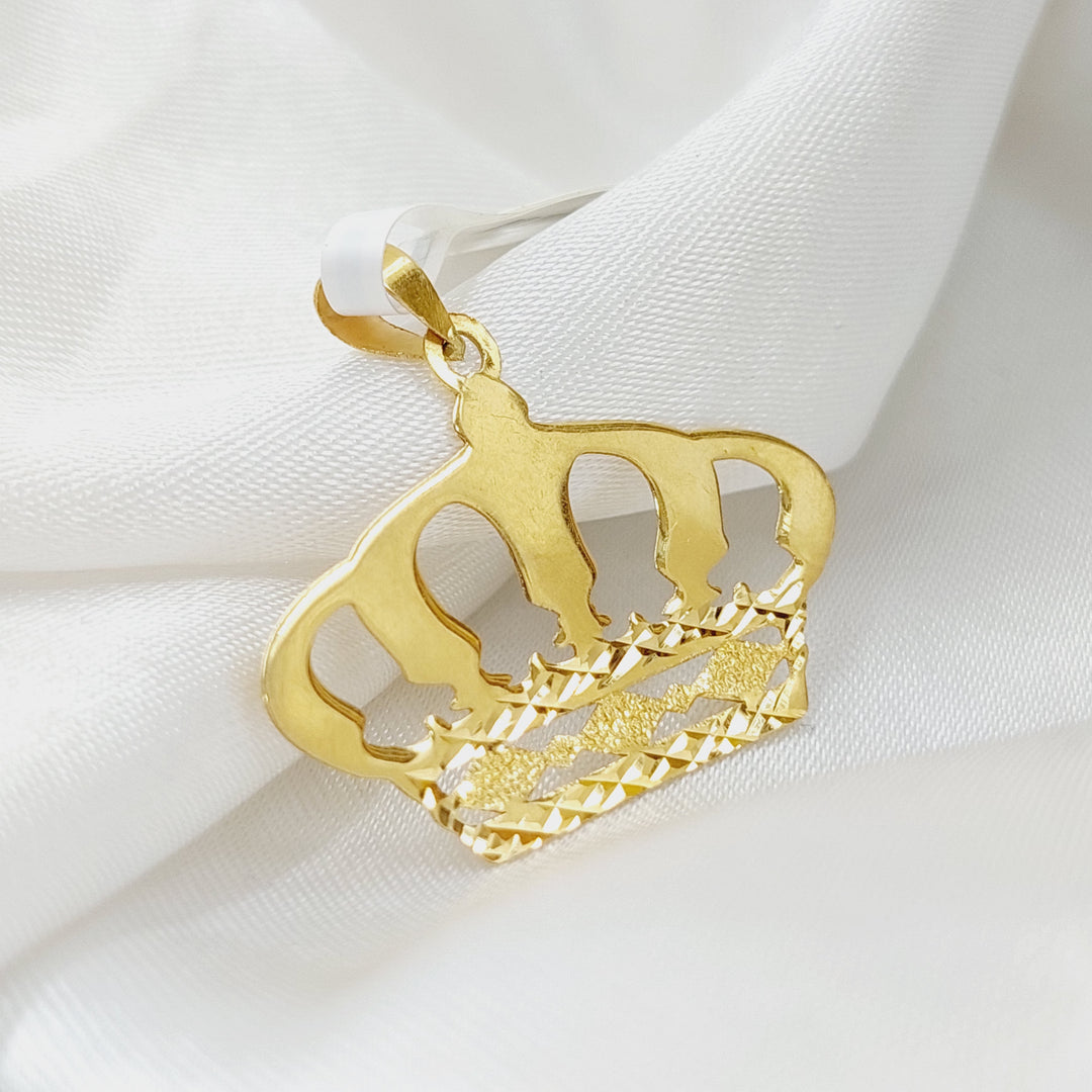 Crown Pendant Made Of 18K Yellow Gold by Saeed Jewelry-27553