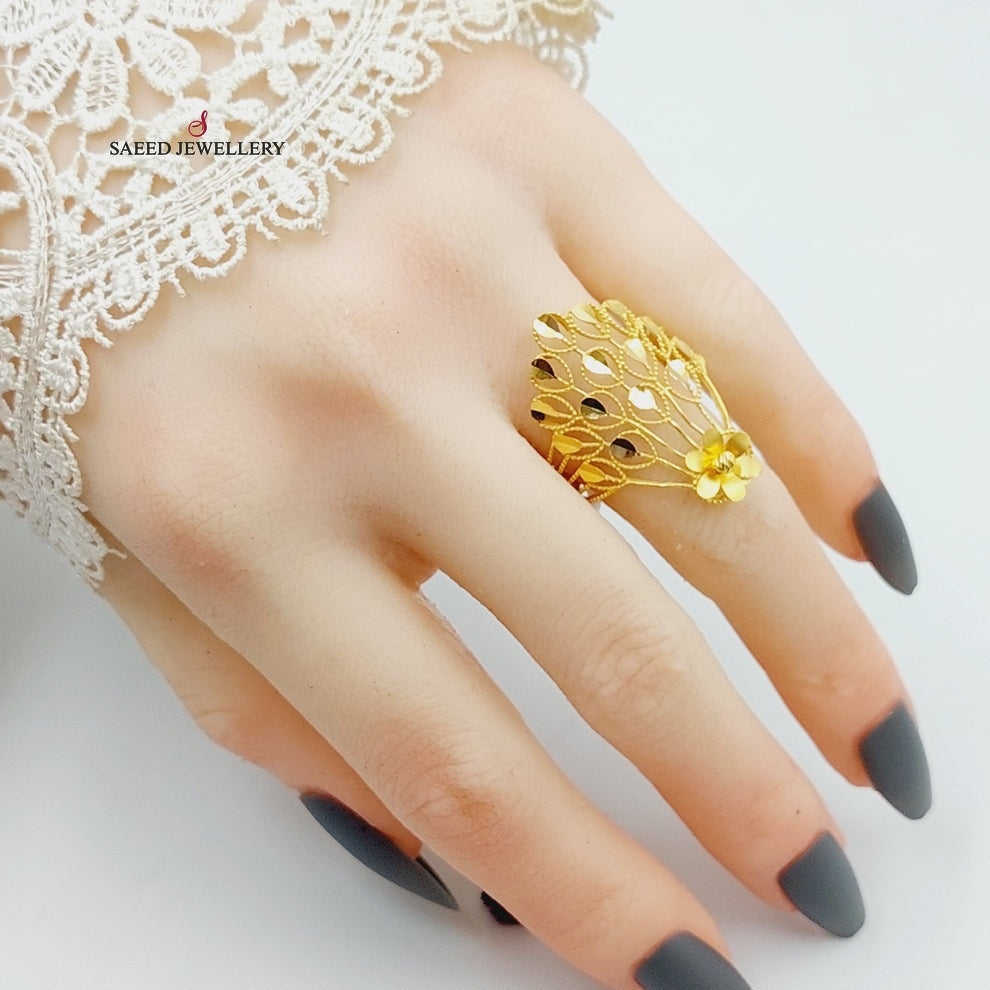 Crown Ring  Made Of 21K Yellow Gold by Saeed Jewelry-29684