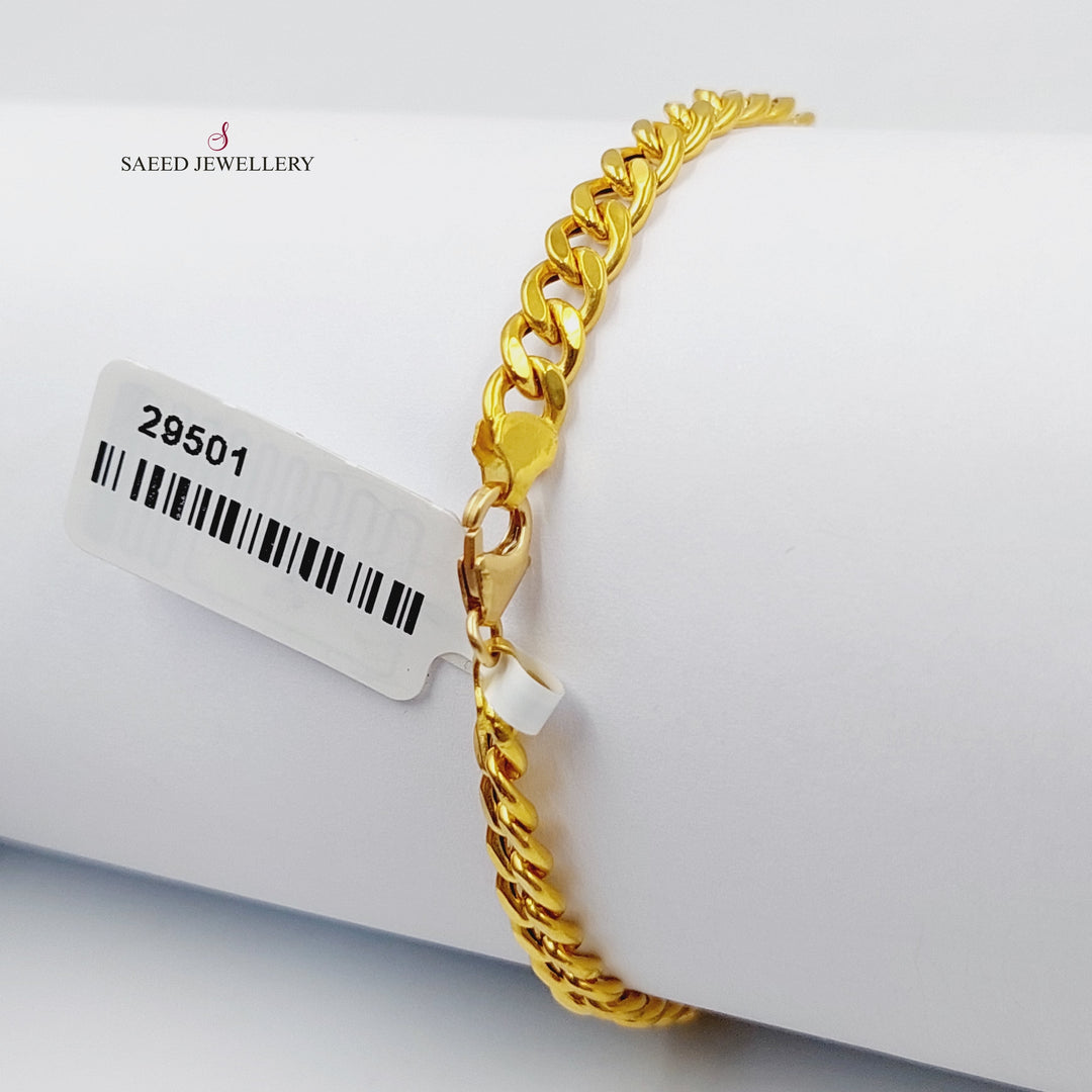 Cuban Links Bar Bracelet  Made Of 21K Yellow Gold by Saeed Jewelry-29501