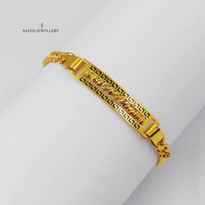 Cuban Links Bar Bracelet  Made Of 21K Yellow Gold by Saeed Jewelry-29501