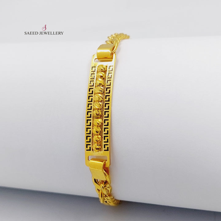 Cuban Links Bar Bracelet  Made Of 21K Yellow Gold by Saeed Jewelry-29501