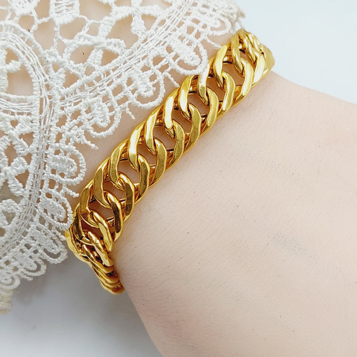 Cuban Links Bracelet  Made Of 21K Yellow Gold by Saeed Jewelry-28921