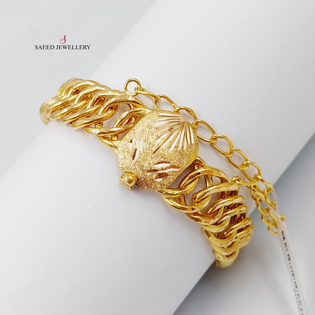 Cuban Links Bracelet  Made Of 21K Yellow Gold by Saeed Jewelry-29003