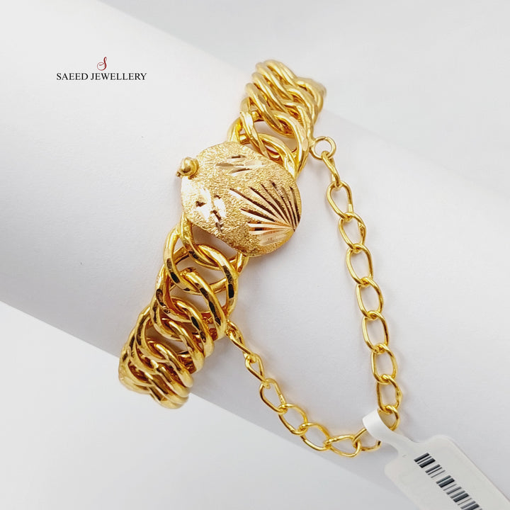 Cuban Links Bracelet  Made Of 21K Yellow Gold by Saeed Jewelry-29004