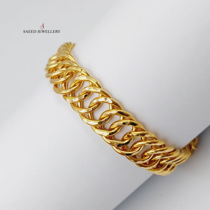 Cuban Links Bracelet  Made Of 21K Yellow Gold by Saeed Jewelry-29004