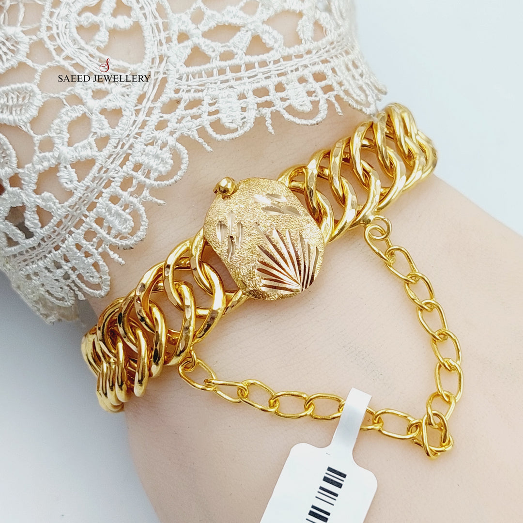 Cuban Links Bracelet  Made Of 21K Yellow Gold by Saeed Jewelry-29004