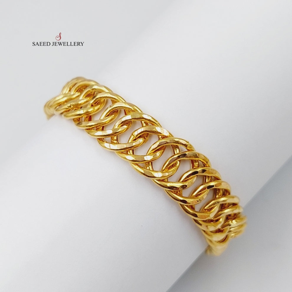 Cuban Links Bracelet  Made Of 21K Yellow Gold by Saeed Jewelry-29128