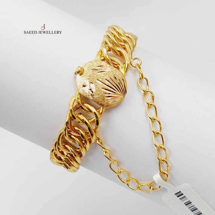 Cuban Links Bracelet  Made Of 21K Yellow Gold by Saeed Jewelry-29128
