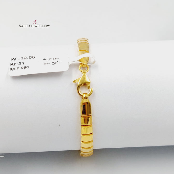 Cuban Links Bracelet  Made Of 21K Yellow Gold by Saeed Jewelry-29366