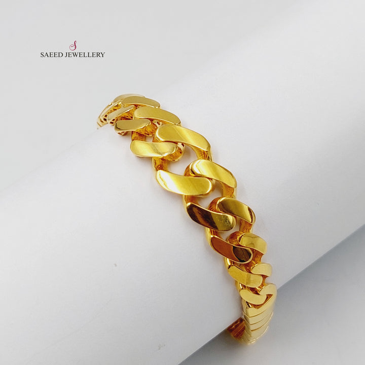 Cuban Links Bracelet  Made Of 21K Yellow Gold by Saeed Jewelry-29366