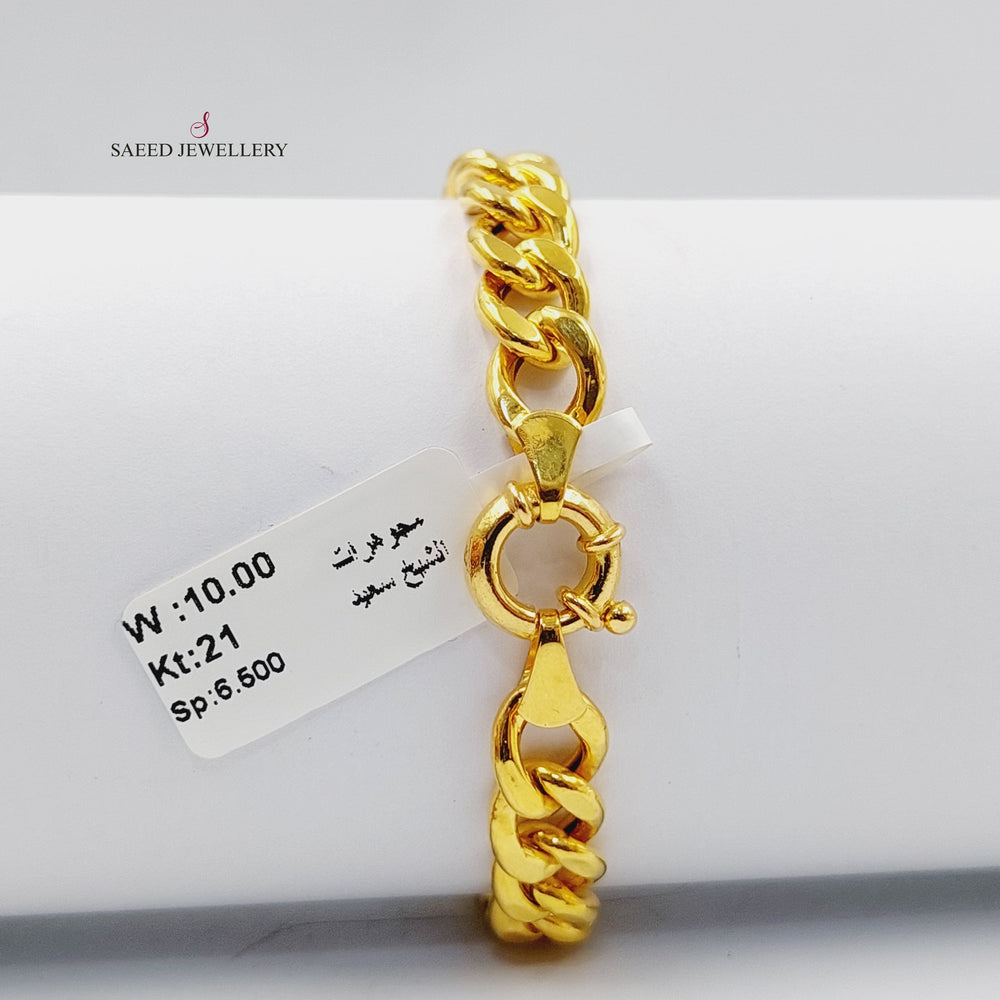 Cuban Links Bracelet  Made Of 21K Yellow Gold by Saeed Jewelry-29781