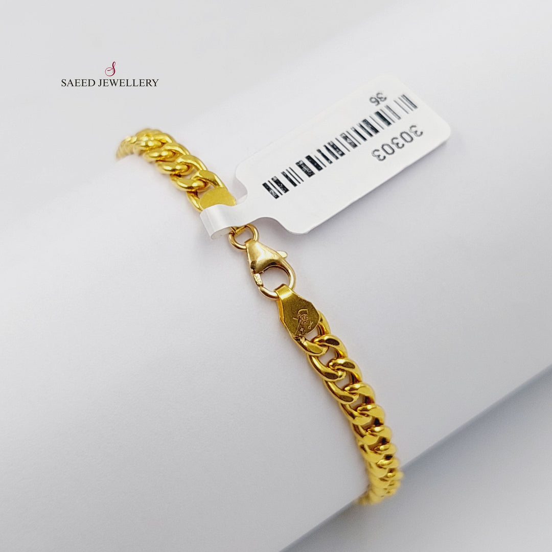 Cuban Links Bracelet  Made Of 21K Yellow Gold by Saeed Jewelry-30303