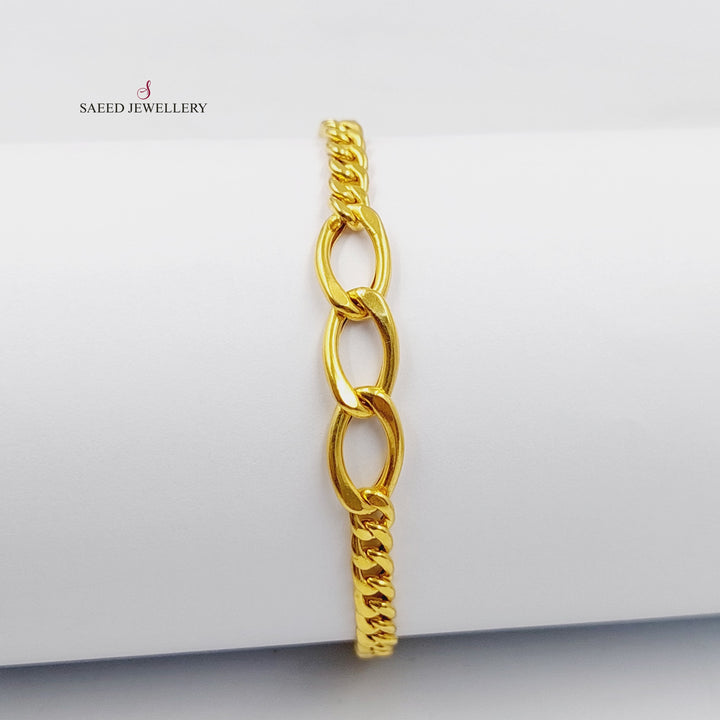 Cuban Links Bracelet  Made Of 21K Yellow Gold by Saeed Jewelry-30303