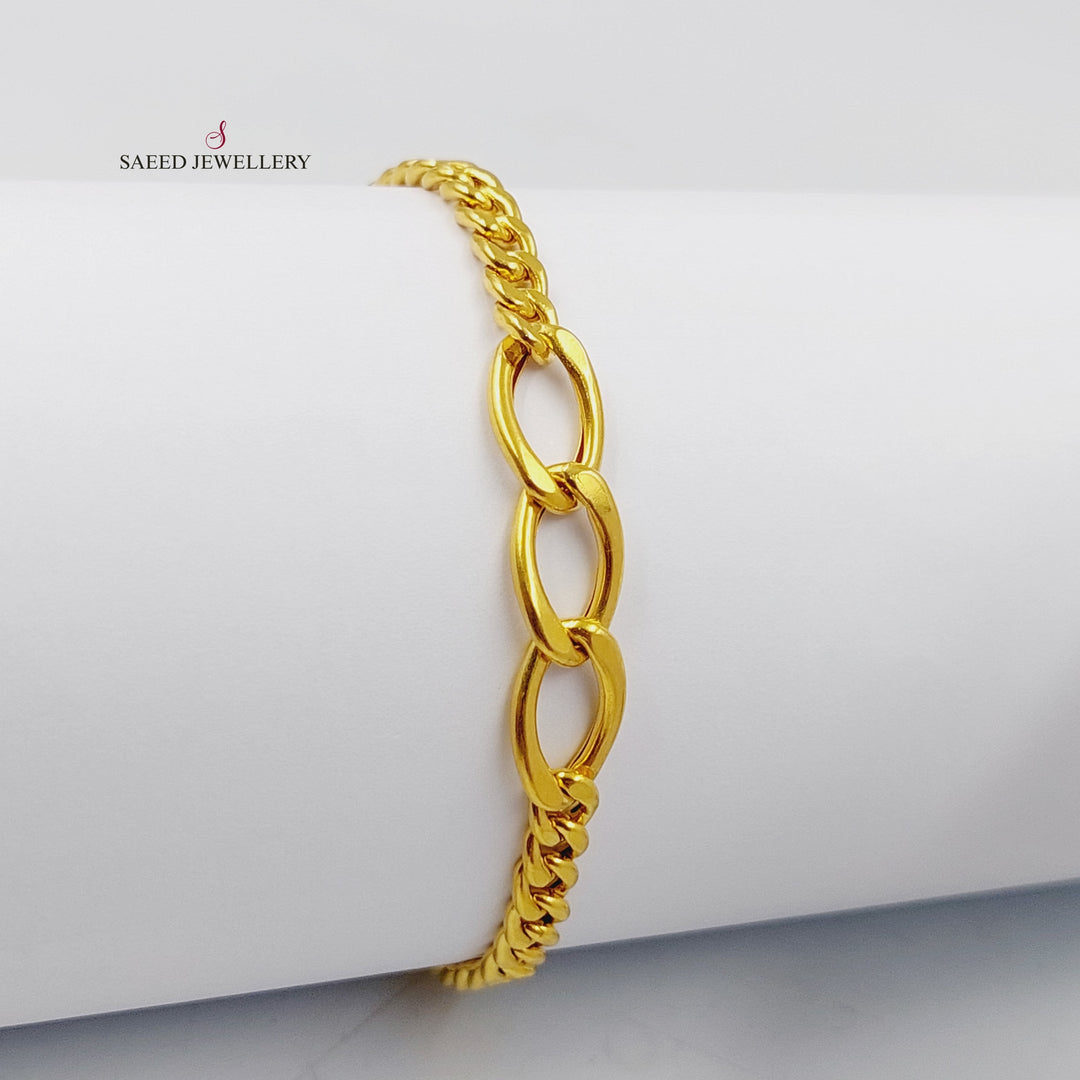 Cuban Links Bracelet  Made Of 21K Yellow Gold by Saeed Jewelry-30303