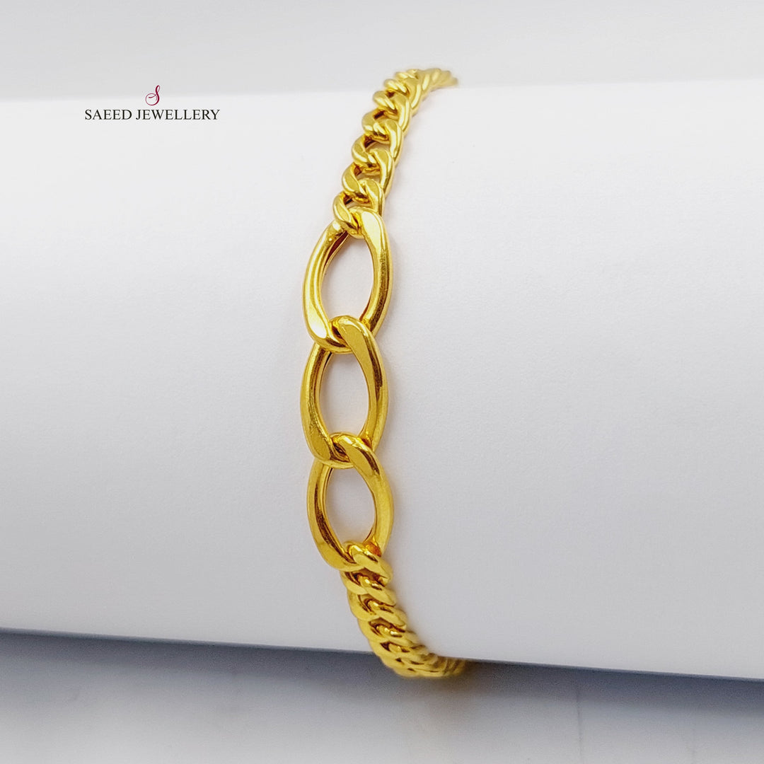 Cuban Links Bracelet  Made Of 21K Yellow Gold by Saeed Jewelry-30303