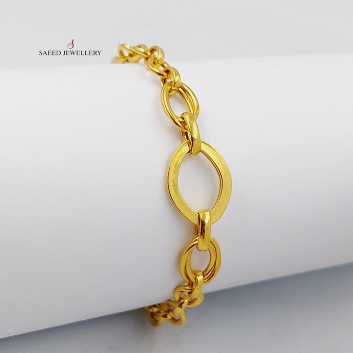 Cuban Links Bracelet  Made Of 21K Yellow Gold by Saeed Jewelry-30305