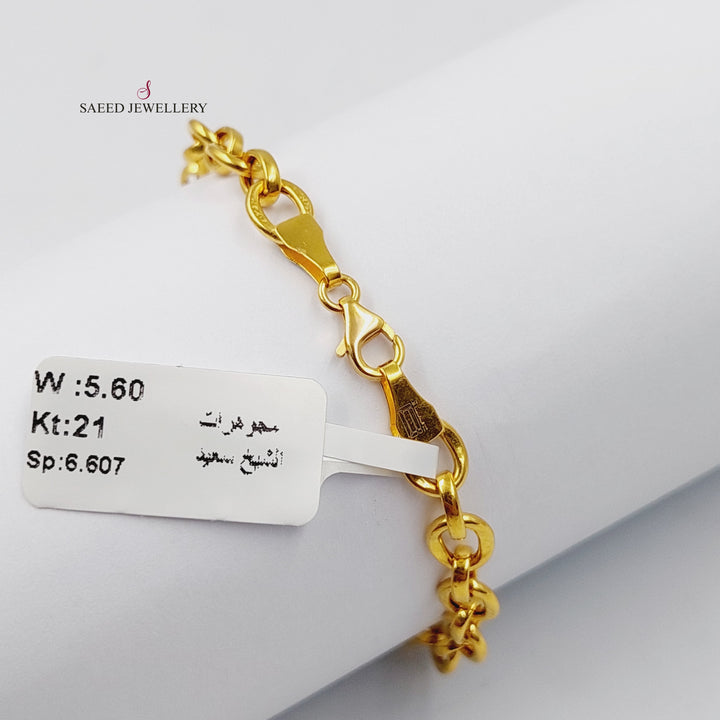 Cuban Links Bracelet  Made Of 21K Yellow Gold by Saeed Jewelry-30305