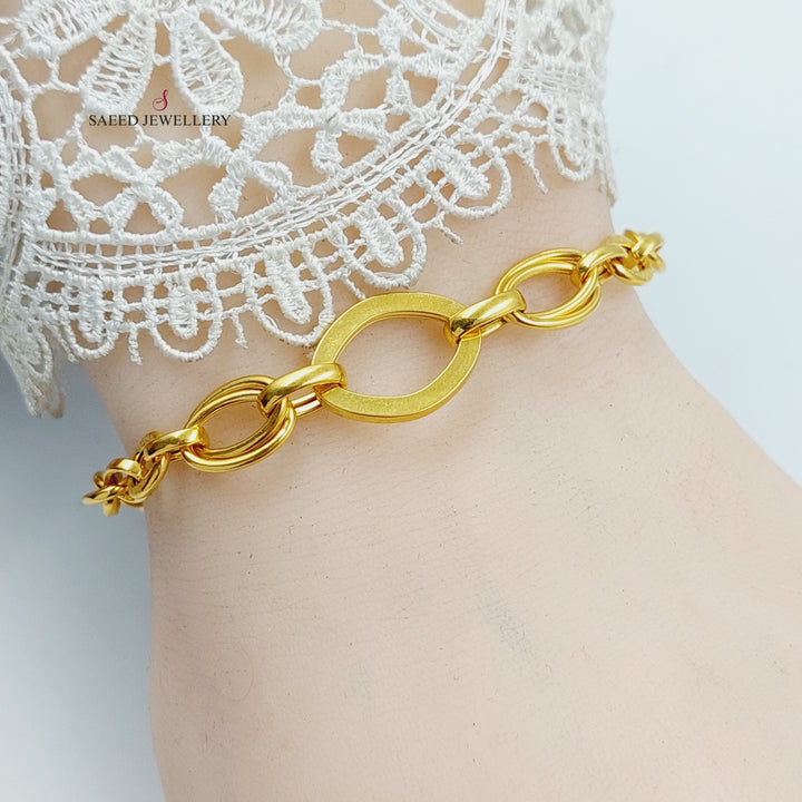 Cuban Links Bracelet  Made Of 21K Yellow Gold by Saeed Jewelry-30305