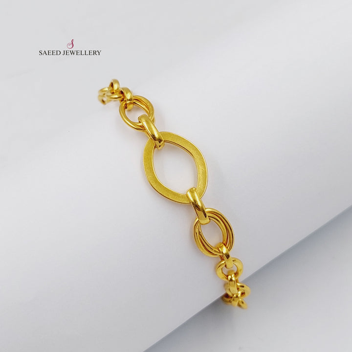 Cuban Links Bracelet  Made Of 21K Yellow Gold by Saeed Jewelry-30305