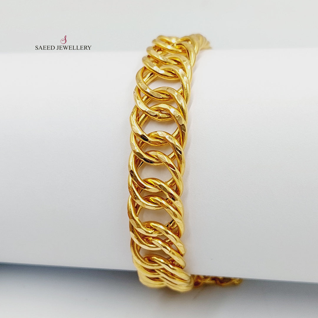 Cuban Links Bracelet  Made of 21K Yellow Gold by Saeed Jewelry-30794