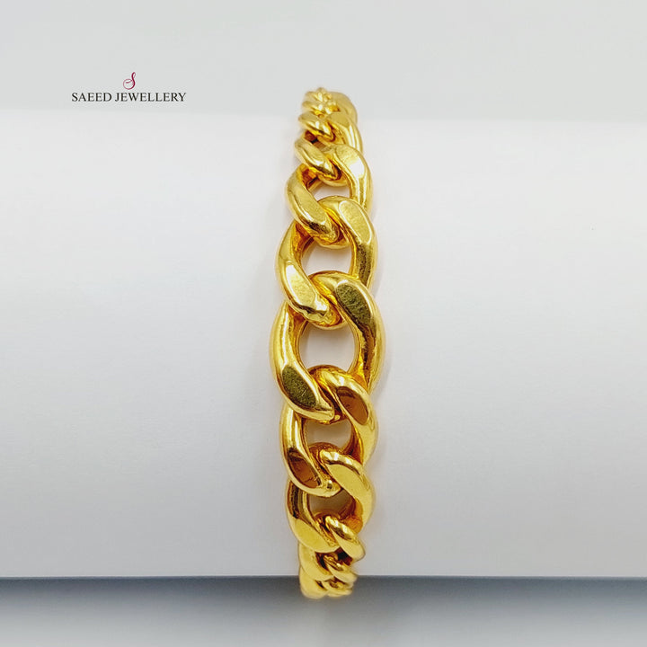 Cuban Links Bracelet  Made of 21K Yellow Gold by Saeed Jewelry-30835