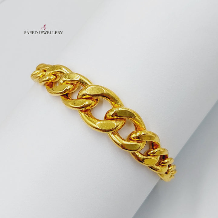 Cuban Links Bracelet  Made of 21K Yellow Gold by Saeed Jewelry-30835