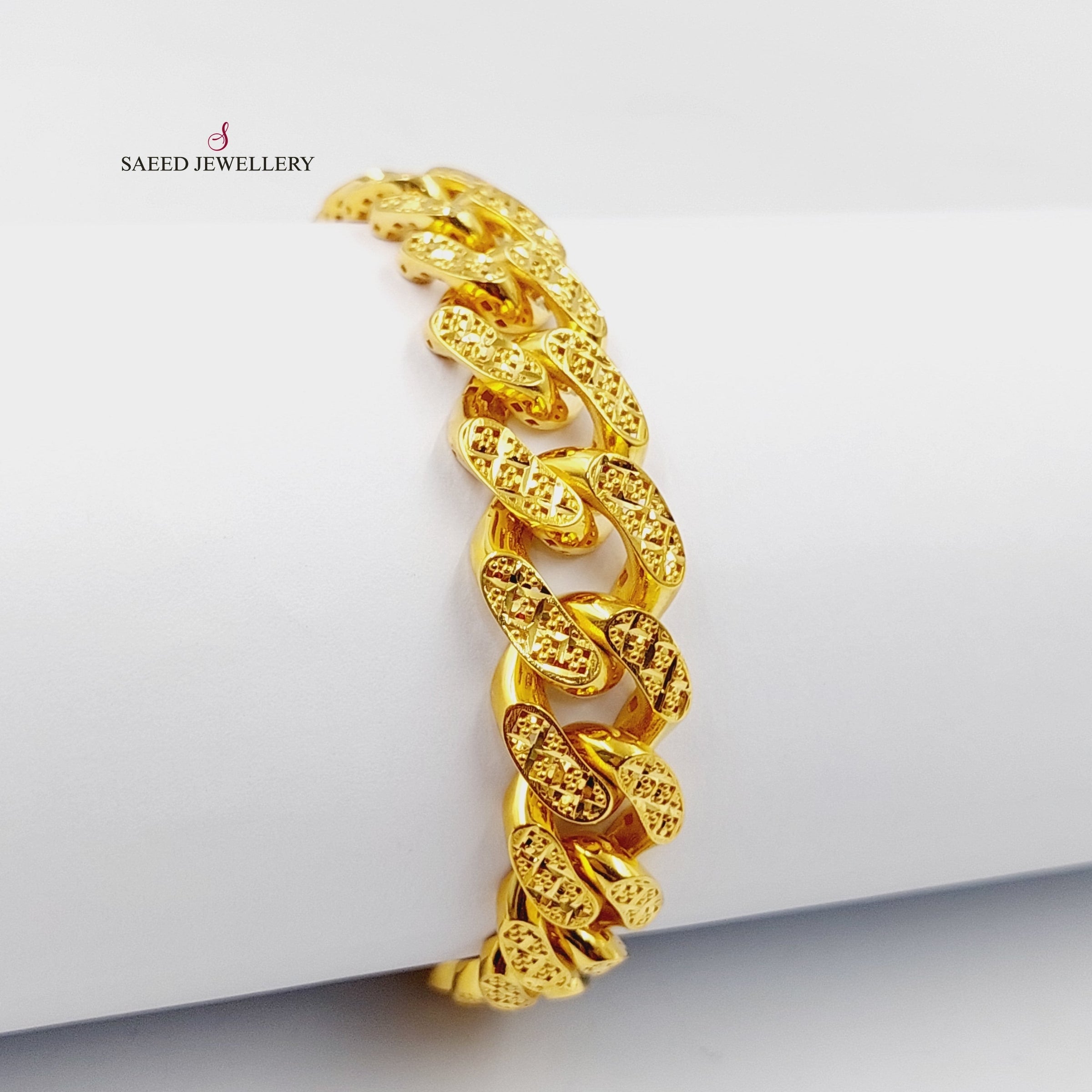 Cuban Links Bracelet  Made of 21K Yellow Gold by Saeed Jewelry-31067